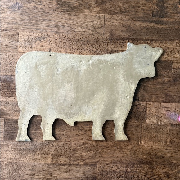 Vintage Solid Brass Cow - Picture 4 of 4